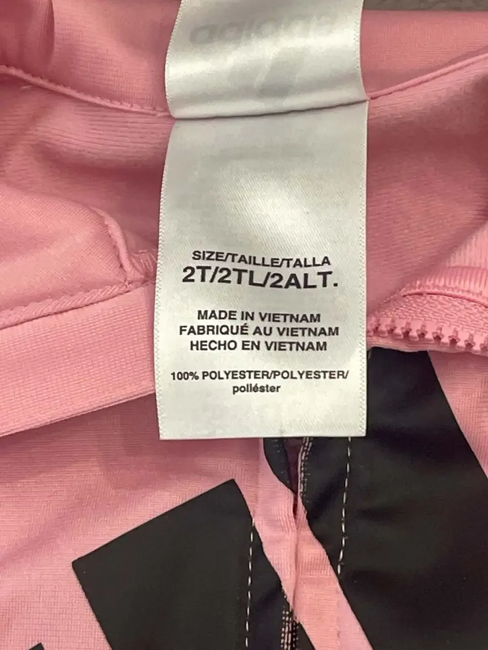 Adidas Toddler Girls Pink and Black Tricot Tracksuit Set Size 2T